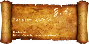 Zeisler Ajád névjegykártya